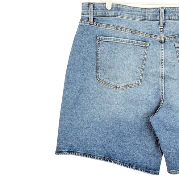 Terra & Sky Womens High Rise Stretch Blue Denim Bermuda Shorts Plus Size 22W NWT - Picture 6 of 12